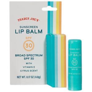 Trader Joe's — Sunscreen Lip Balm SPF 30 Broad Spectrum Citrus Scent 0.17oz NEW!